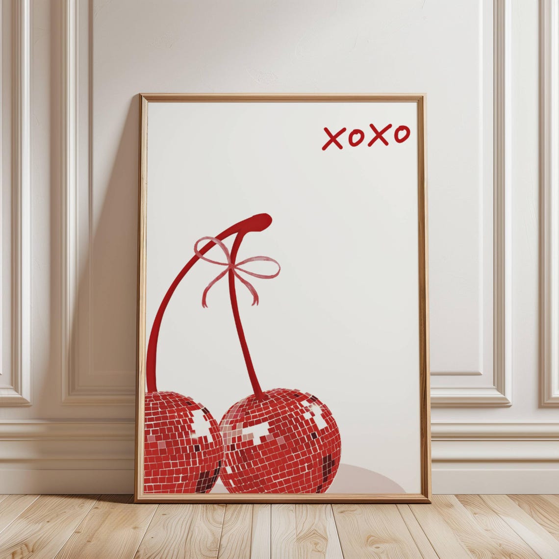 Disco Cherry Xoxo Print Y2k Retro Wall Art