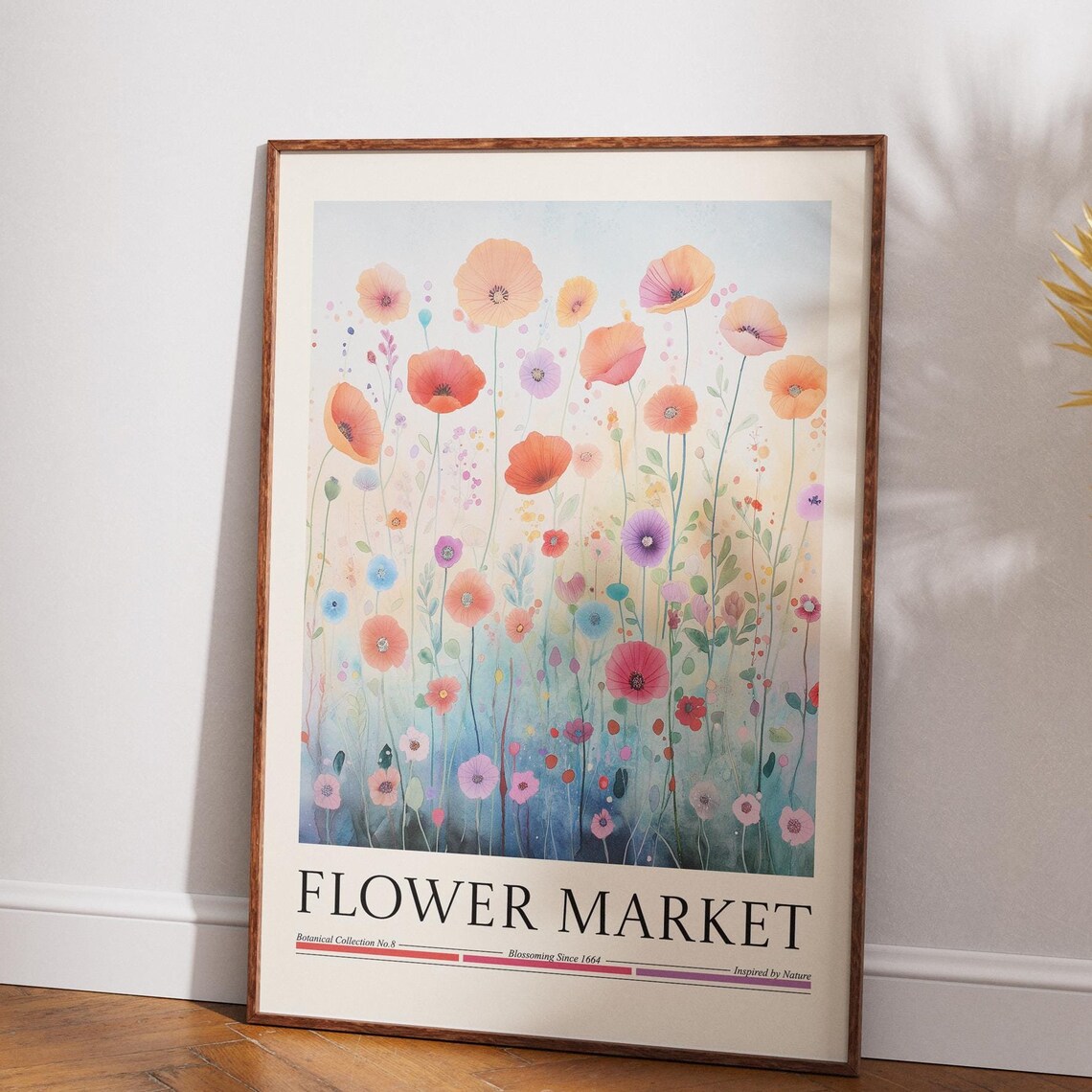 Flower Market Poster, Modern Abstract Floral