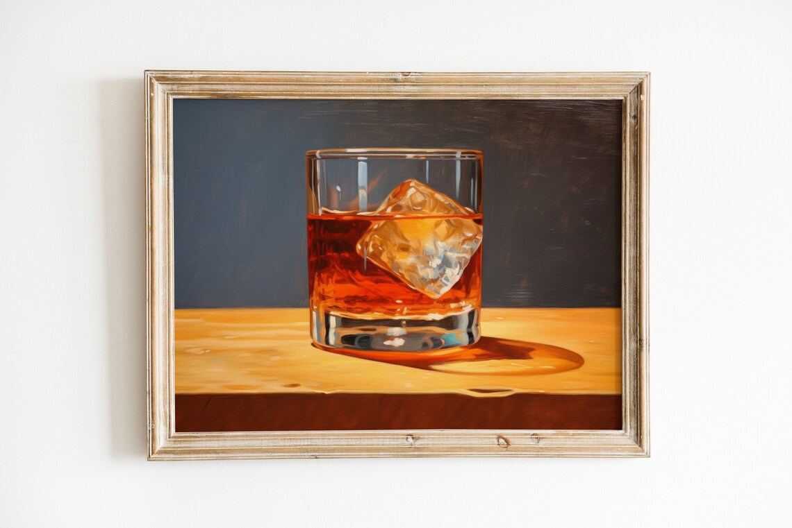 Cocktail Print Art for Bar Cart, Trendy Decor