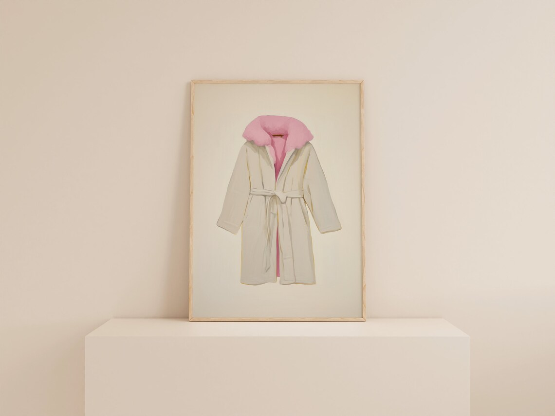 Pink Fashion Illustration Poster, Retro Fur Coat Print - Image 2