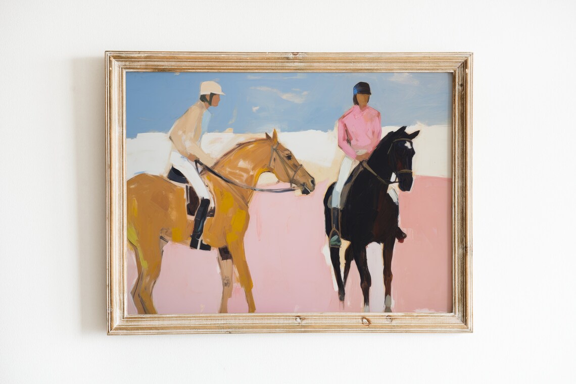 Equestrian Art Print, Preppy Teen Girl Room Decor