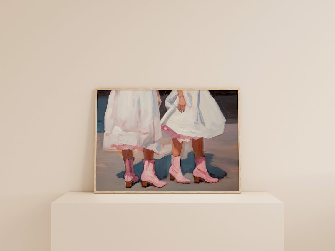 Retro Girly Western Wall Art, 1950s Aesthetic Print - Image 2