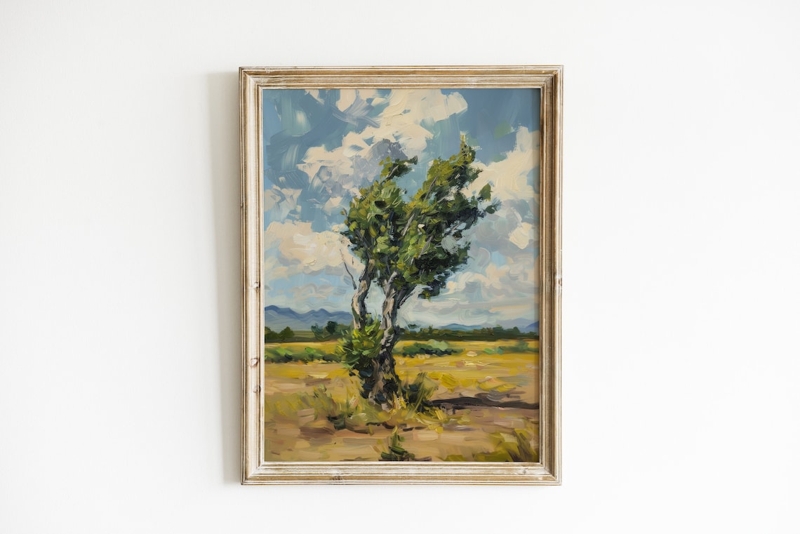 Rustic Nature Painting, Modern Farmhouse Art Print