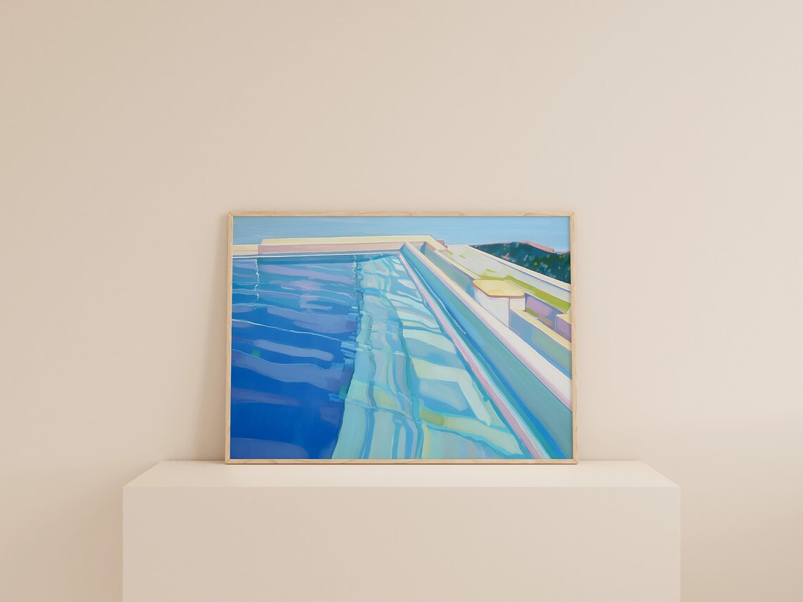 Retro Pool Painting, Maximalist Summer Art Print - Image 3