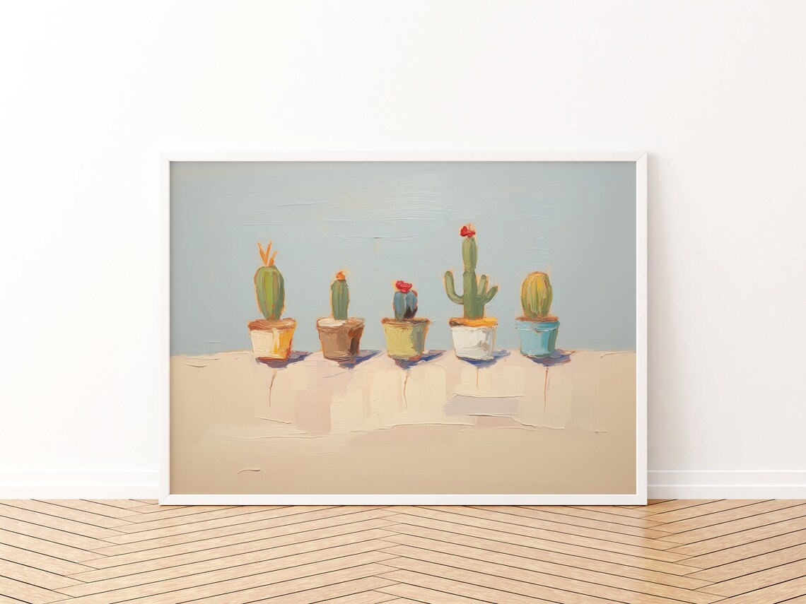 Cute Cactus Boho Art Print, Southwestern Decor - Image 3