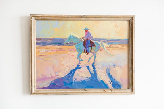 Coastal Western Abstract Cowboy Art Print