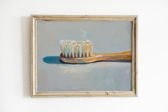 Toothbrush Funky Apartment Bathroom Art Print