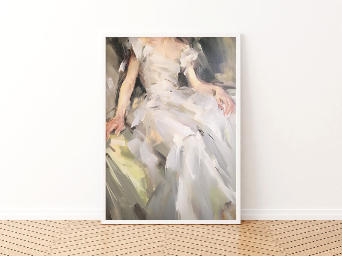 Moody Portrait Painting Vintage Regencycore Art Print - Image 3
