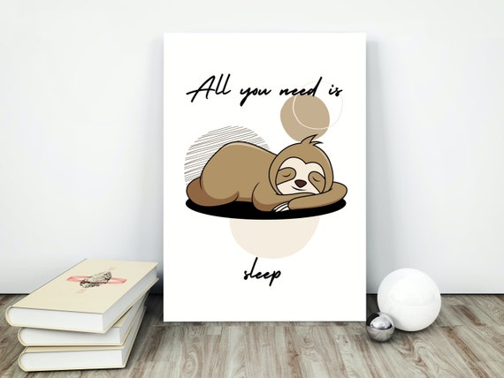 All You Need Is Sleep Printable Wall Art Bedroom Wall Art Neutral Wall Art Printable Art
