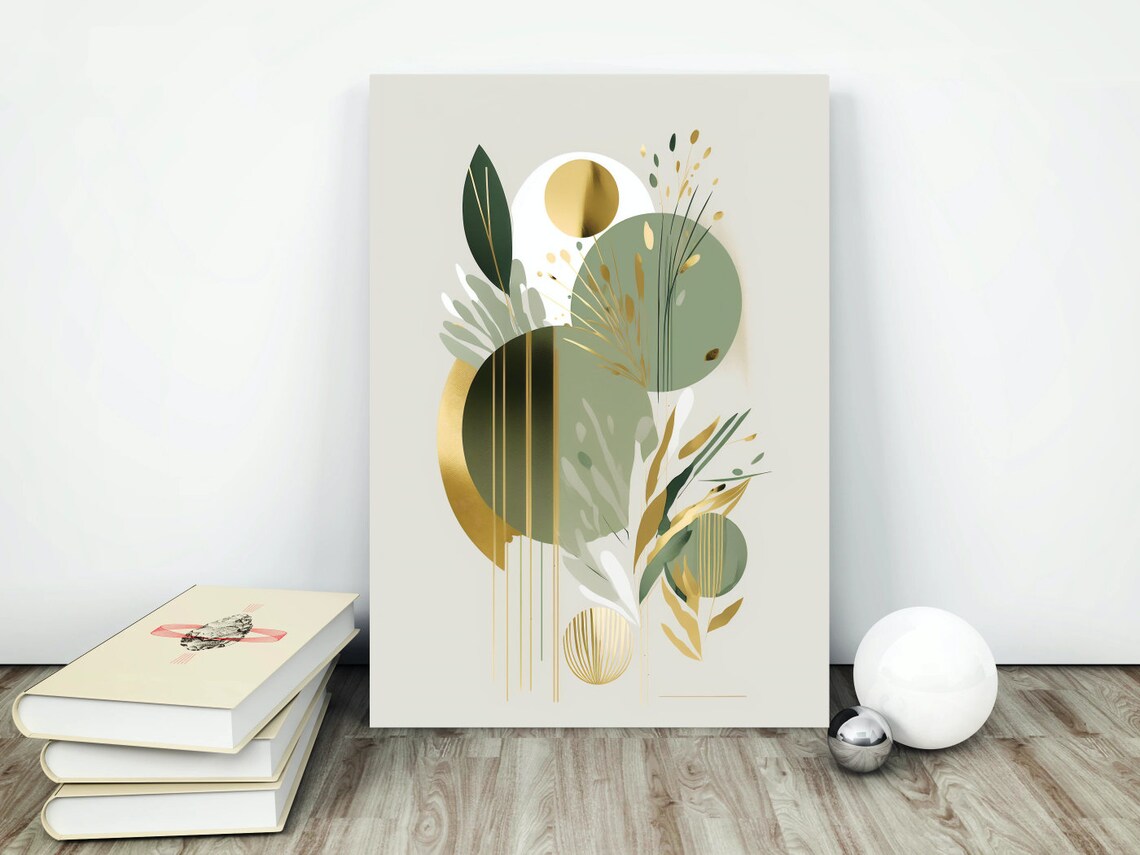 Abstract Sage Green Art Print, Boho Neutral Decor - Image 4