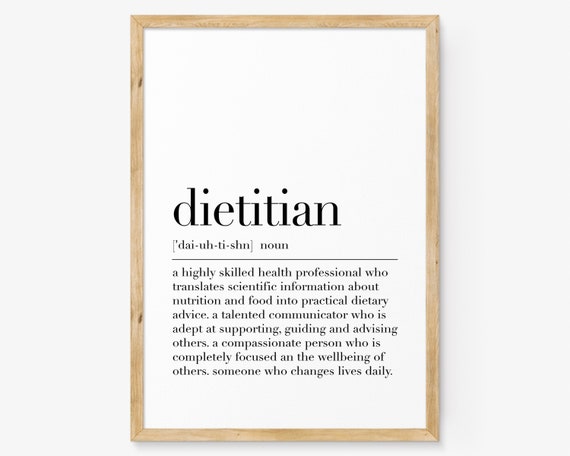 Dietitian Definition Print Dietitian Poster Dietitian Quote Print Gift For Dietitian Dietitian Art Wall Art