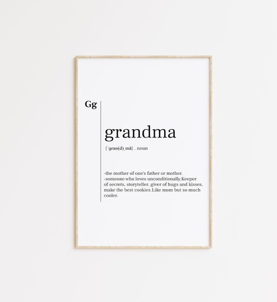Grandma Grandma Print Grandma Poster Grandma Definition Grandma Quote Grandma Sign Definition Print Minimalist Print Gift For Grandma