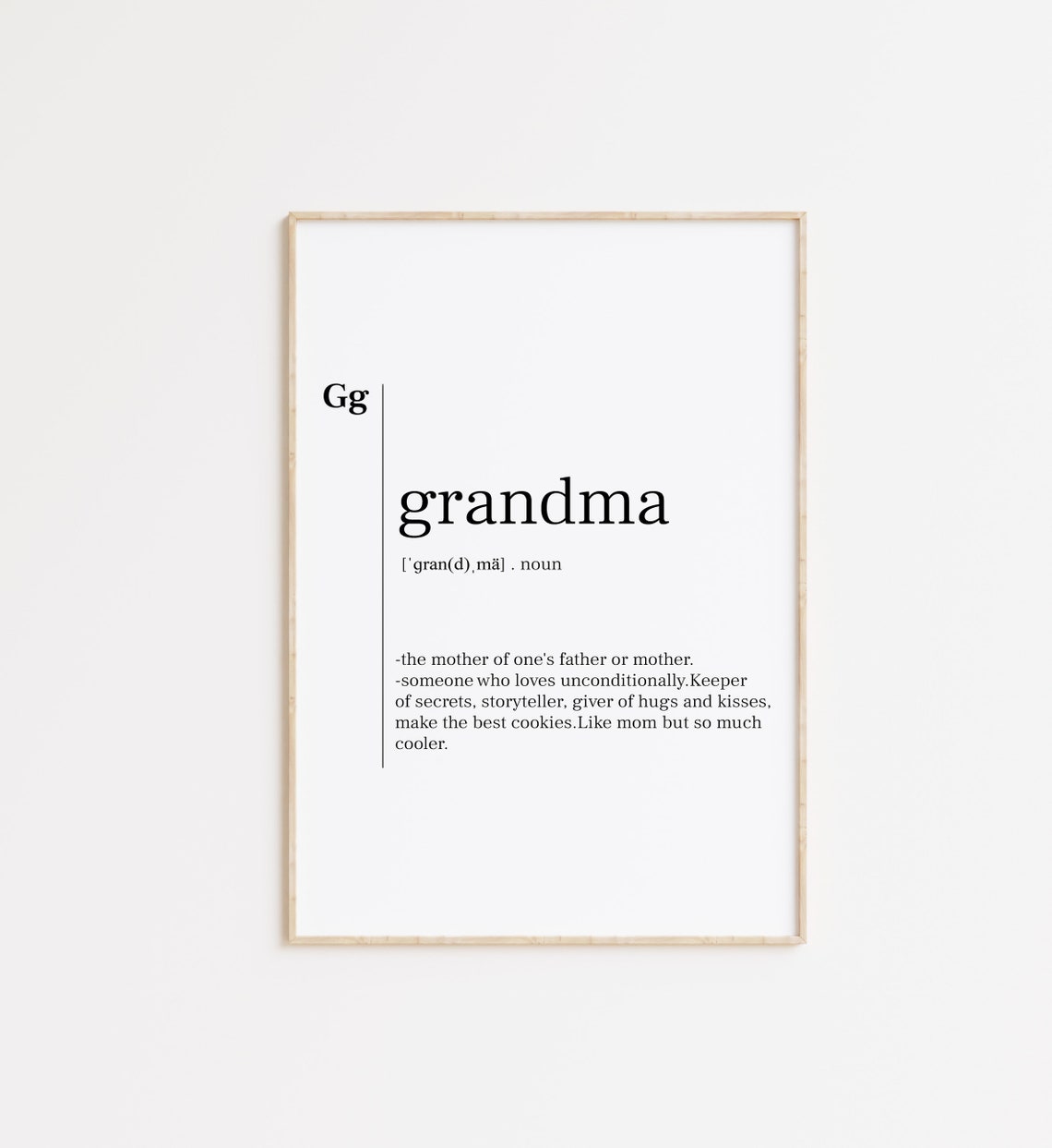 Grandma Grandma Print Grandma Poster Grandma Definition Grandma Quote Grandma Sign Definition Print Minimalist Print Gift For Grandma