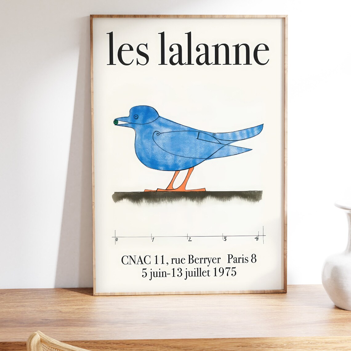 Les Lalanne Blue Bird 1975 Paris Exhibition Vintage Museum Poster - Image 2