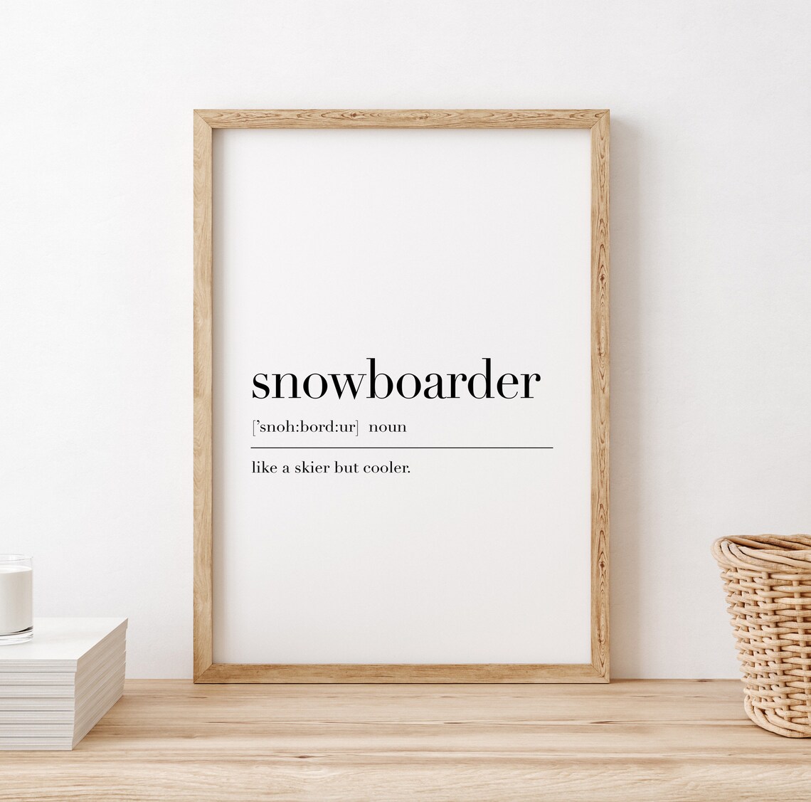 Snowboarder Dictionary Definition Poster Funny Winter Sports Quote Gift - Image 2
