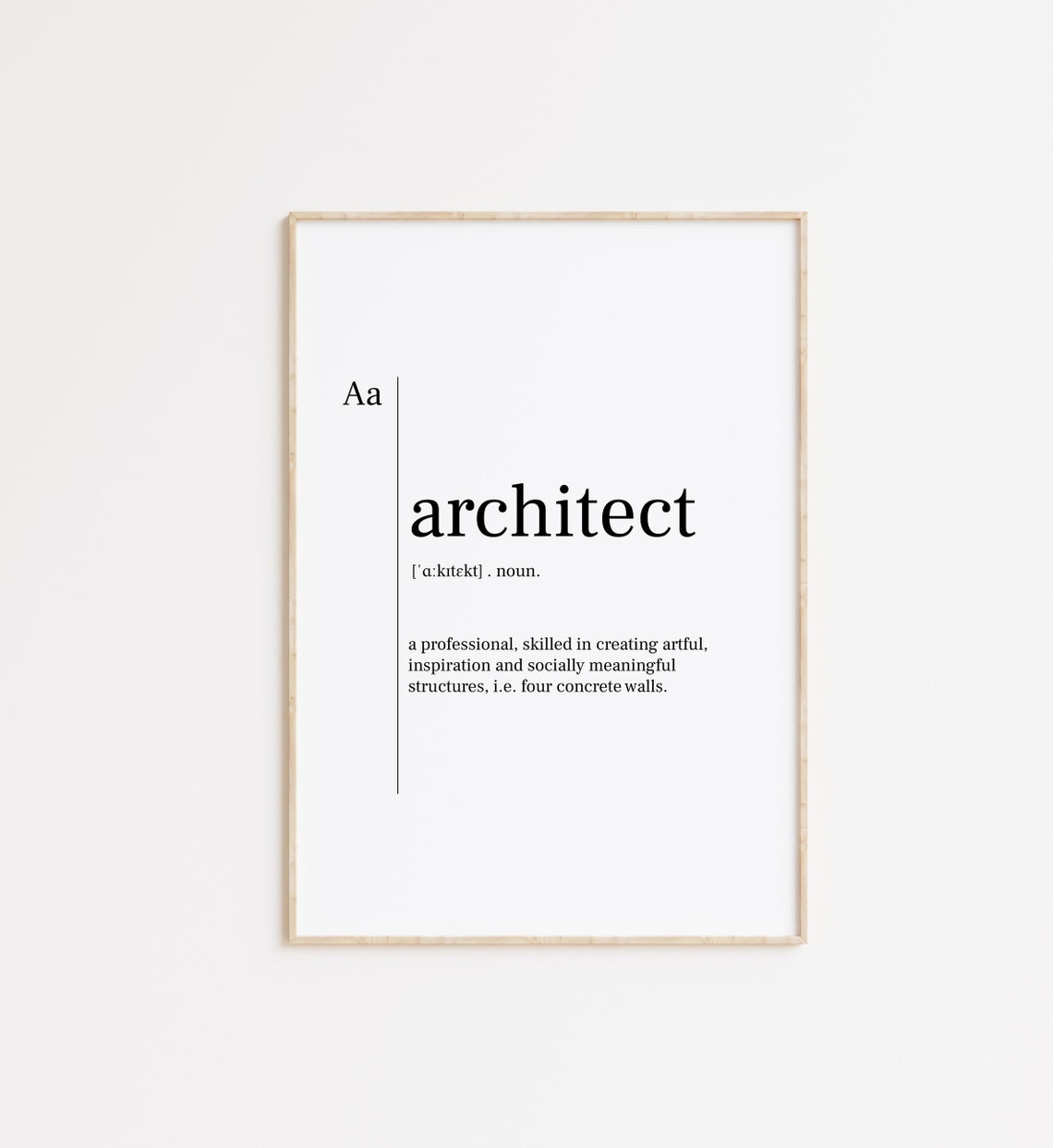 Architect Architect Print Architect Poster Architect Sign Architect Quote Architect Definition Dictionary Print Architect Gifts