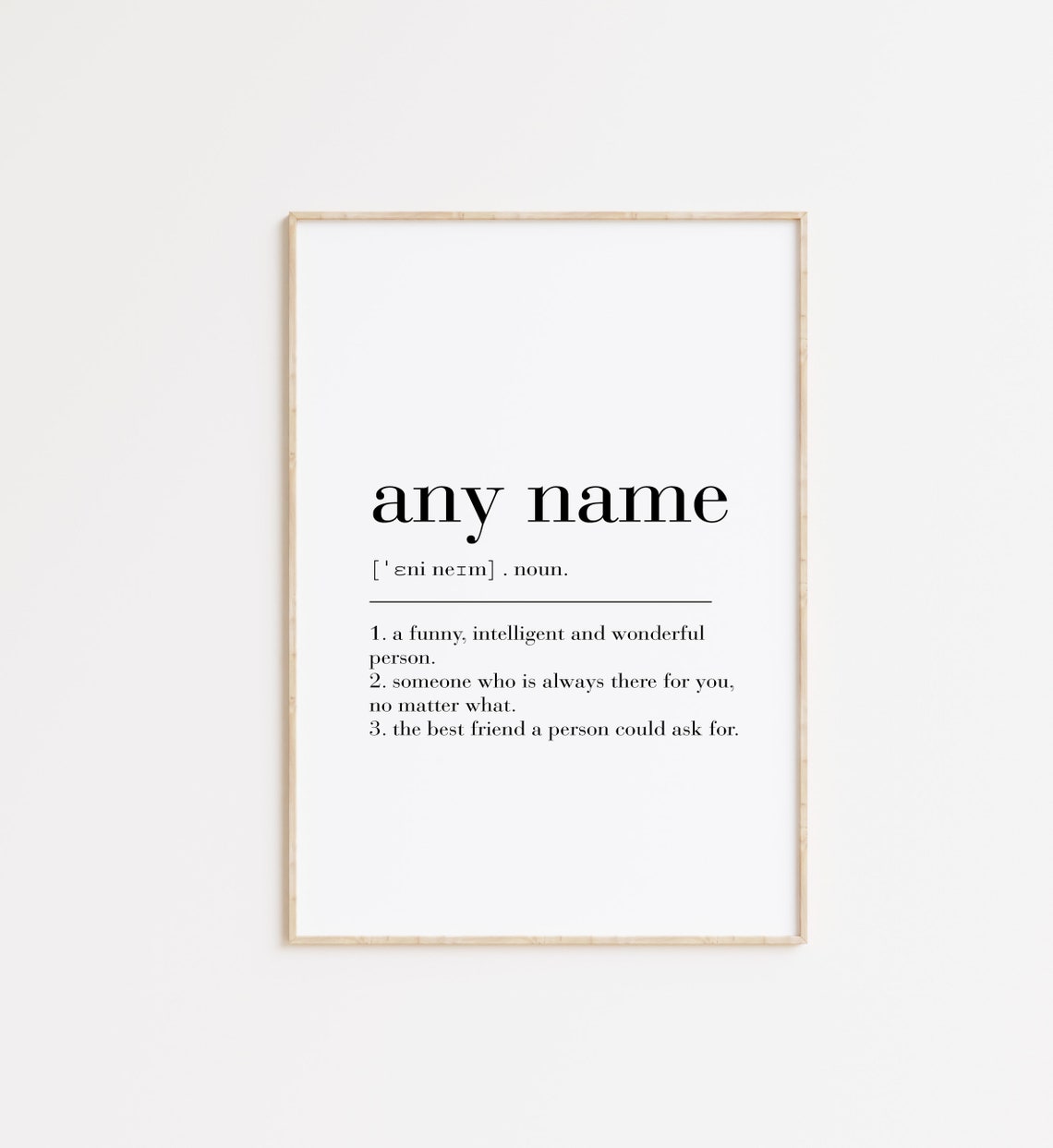 Custom Name Dictionary Definition Personalized Best Friend Gift Poster