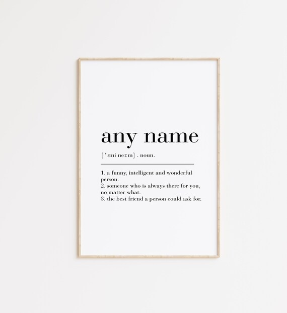 Custom Name Dictionary Definition Personalized Best Friend Gift Poster