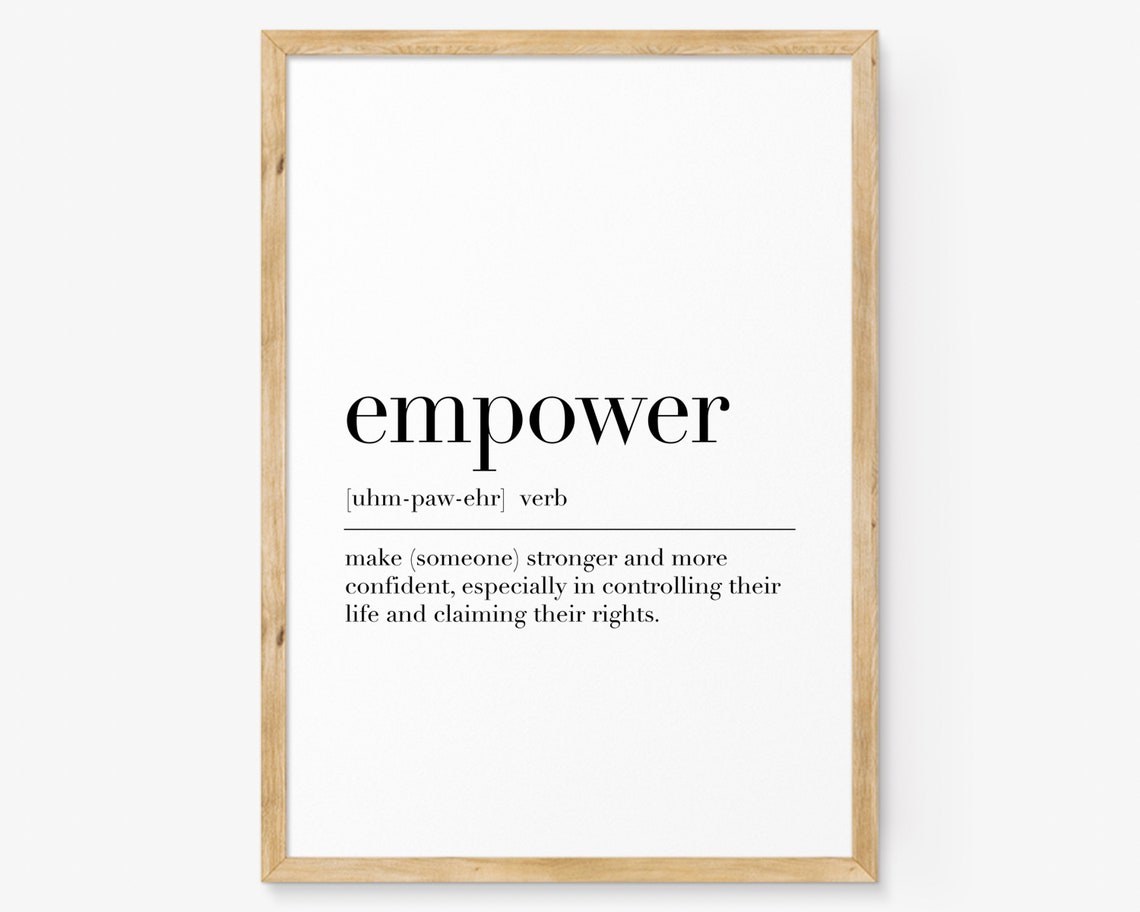 Empower Definition Poster Motivational Word Art for Office Wall Decor