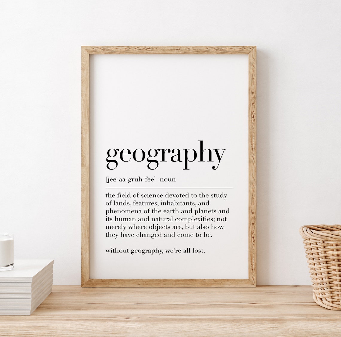 Geography Definition Funny Teacher Gift Dictionary Style Poster