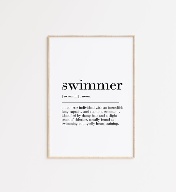 Swimmer Funny Dictionary Definition Swim Team Humor Gift Art Poster