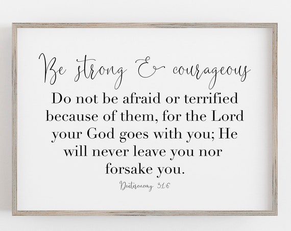 Be Strong And Courageous Bible Verse, Minimalist Typography