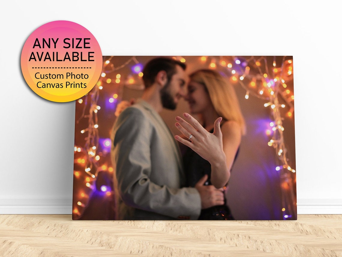 Custom Engagement Photo Canvas Turn Your Own Picture Into Art Poster