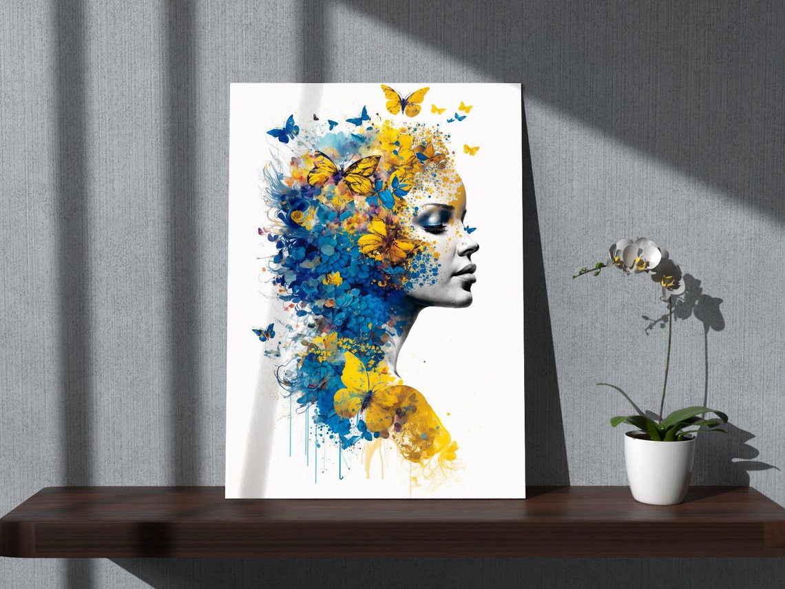 Butterfly Wall Art Butterfly Woman Print Butterfly Art Print Butterflies Butterflies Art Print Bedroom Wall Art - Image 3