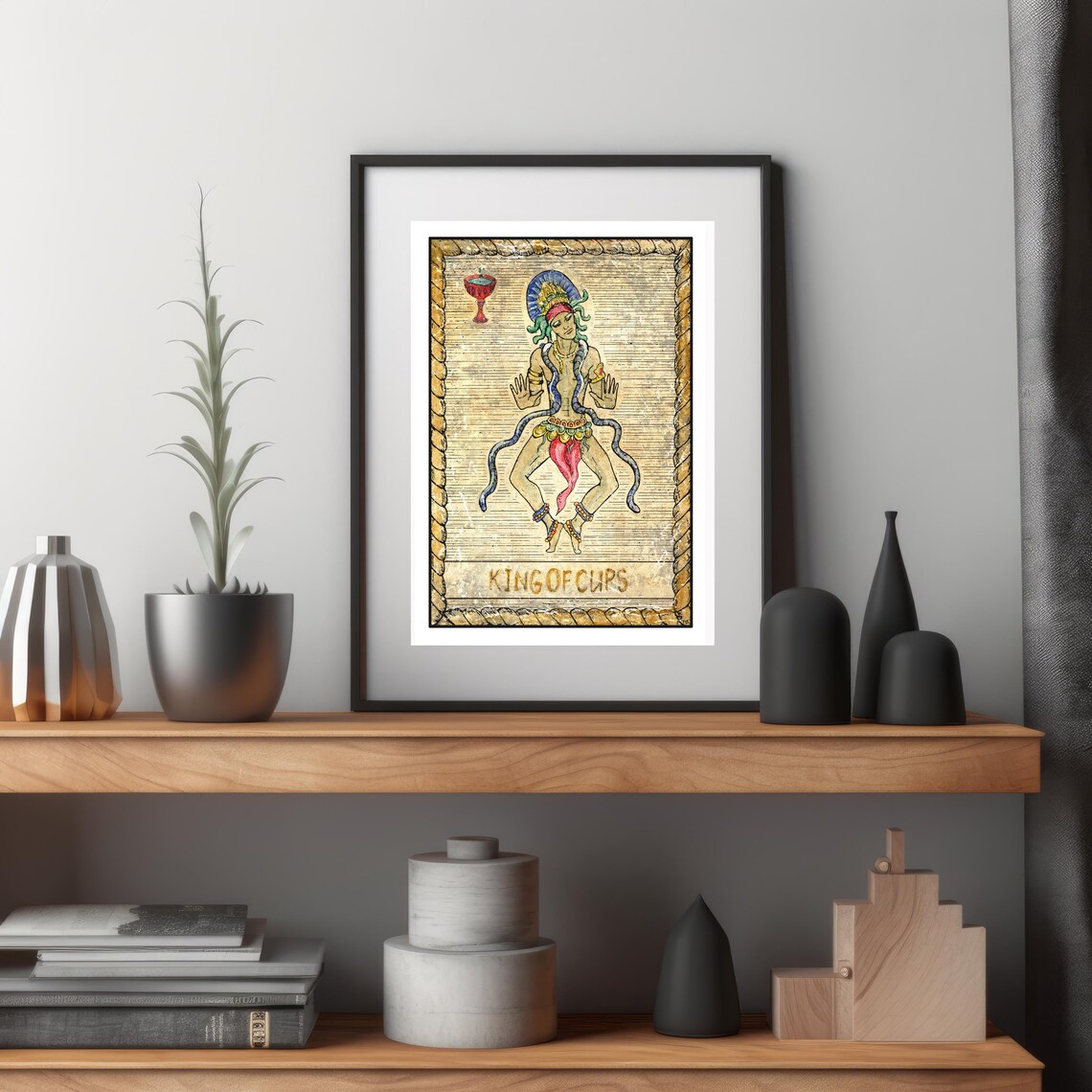 King Of Cups Tarot Card Wall Art Print Tarot Card Art Prints Occult Art Print Witchy Wall Art Prints New Age Wall Art Gift For Witches - Image 3