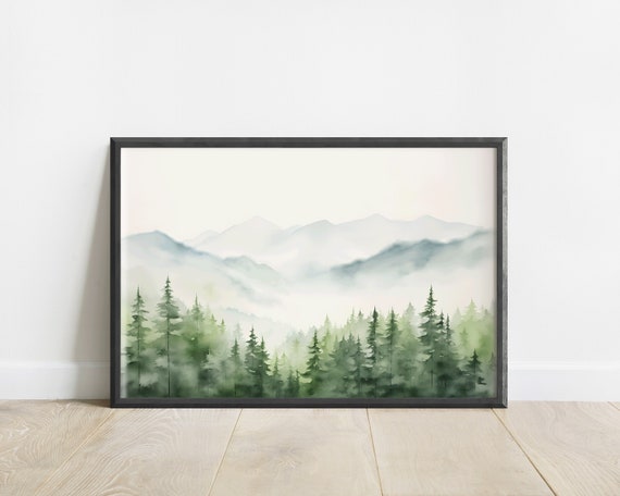 Watercolor Mountain Print Mountain Art Print Gift For Men Art Landscape Print Home Dcor Art Scandinavian Art
