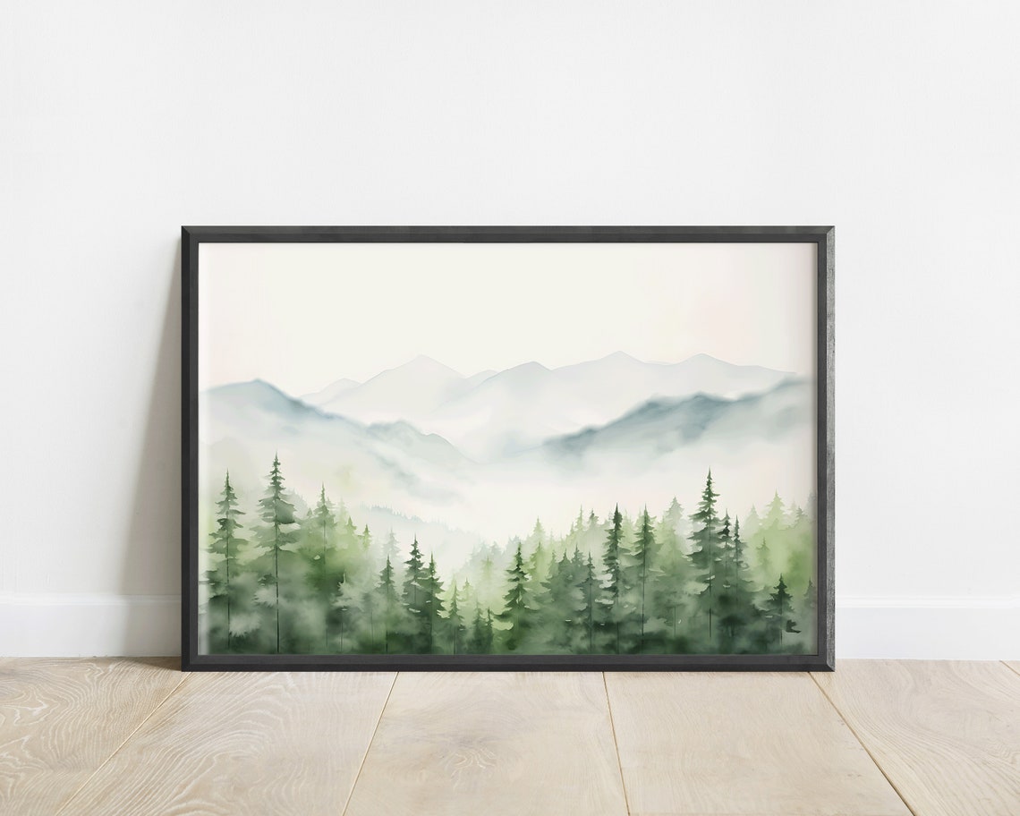 Watercolor Mountain Print Mountain Art Print Gift For Men Art Landscape Print Home Dcor Art Scandinavian Art