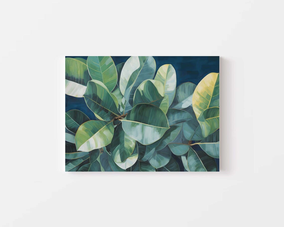 Ficus Leaves Abstract Botanical Art Print, Colorful - Image 4