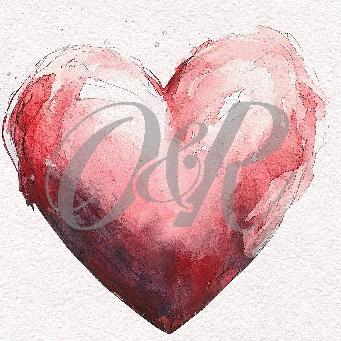 Pink Watercolor Heart Minimalist Romantic Valentine Wall Art - Image 5