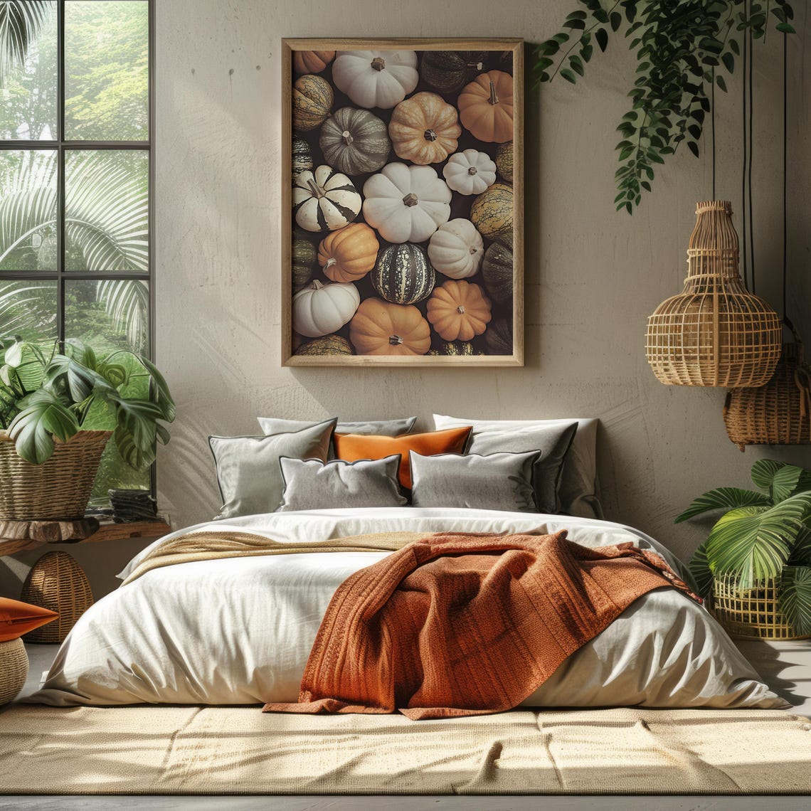 Autumn Pumpkin Patch Flat Lay Harvest Gourds Fall Decor Poster - Image 5