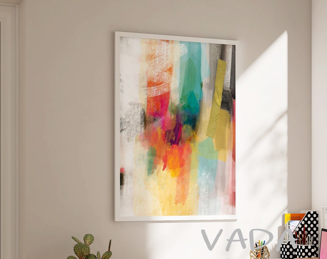 Abstract Multicolor Art Print, Modern Wall Decor