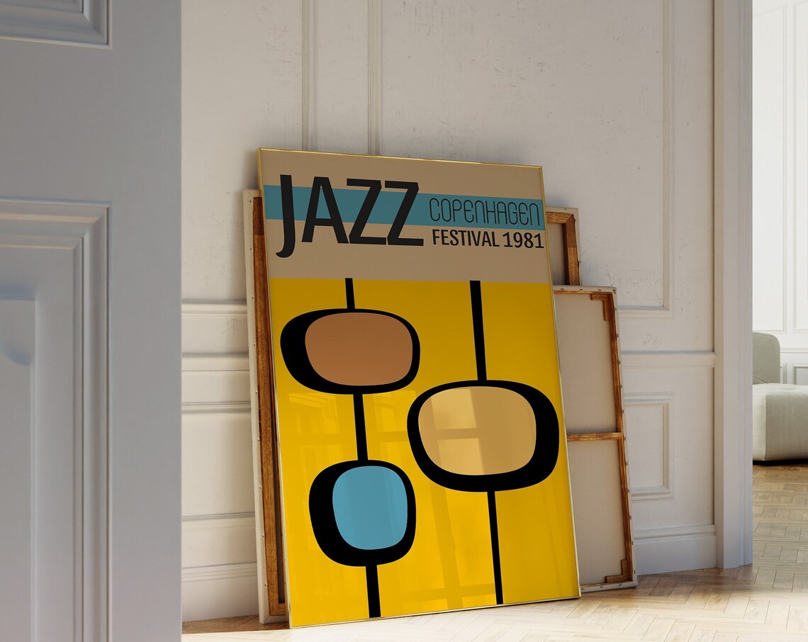 Jazz Festival Copenhagen Retro Music Poster Print