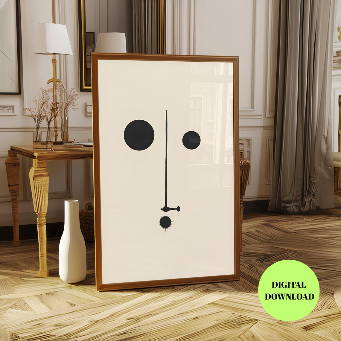 Minimalist One Line Face Abstract Portrait Sketch