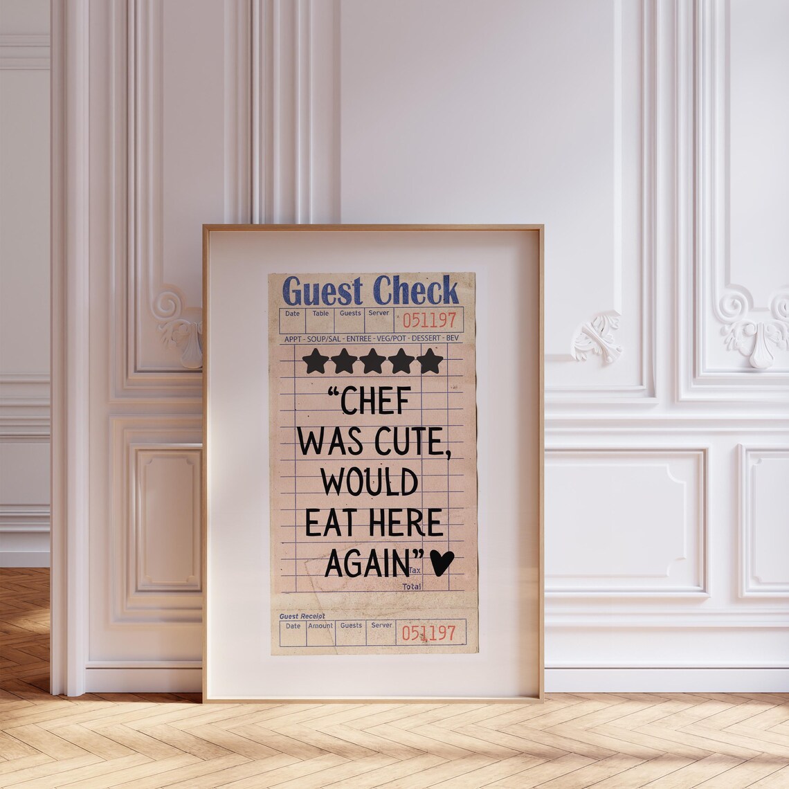 Guest Check Chef Was Cute Kitchen Decor, Poster - Image 3