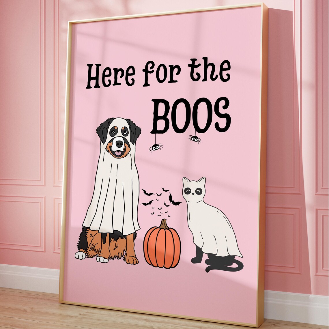 Pink Here For The Boos, Kawaii Halloween Decor - Image 3