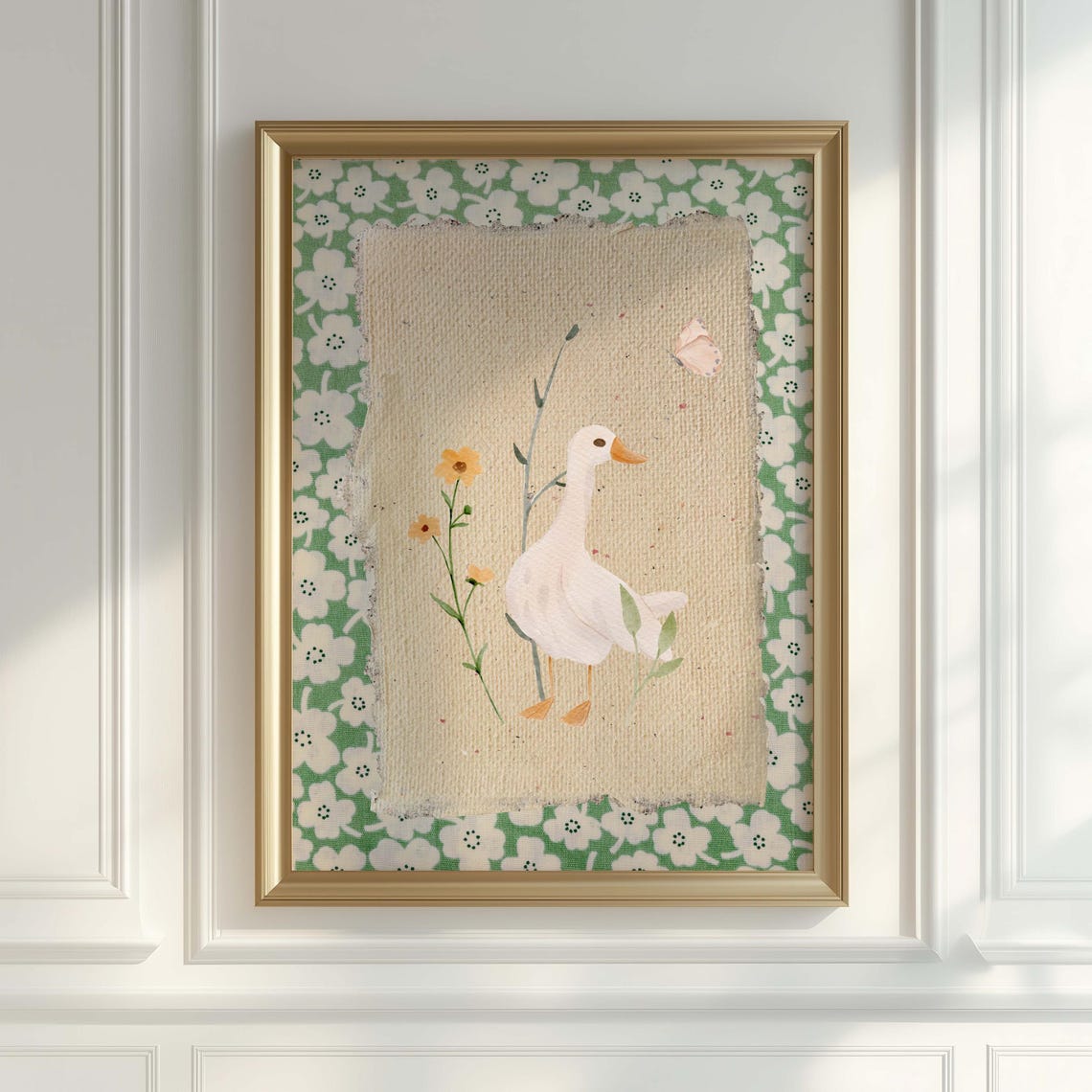 Silly Goose Art Print, Vintage Nursery Decor