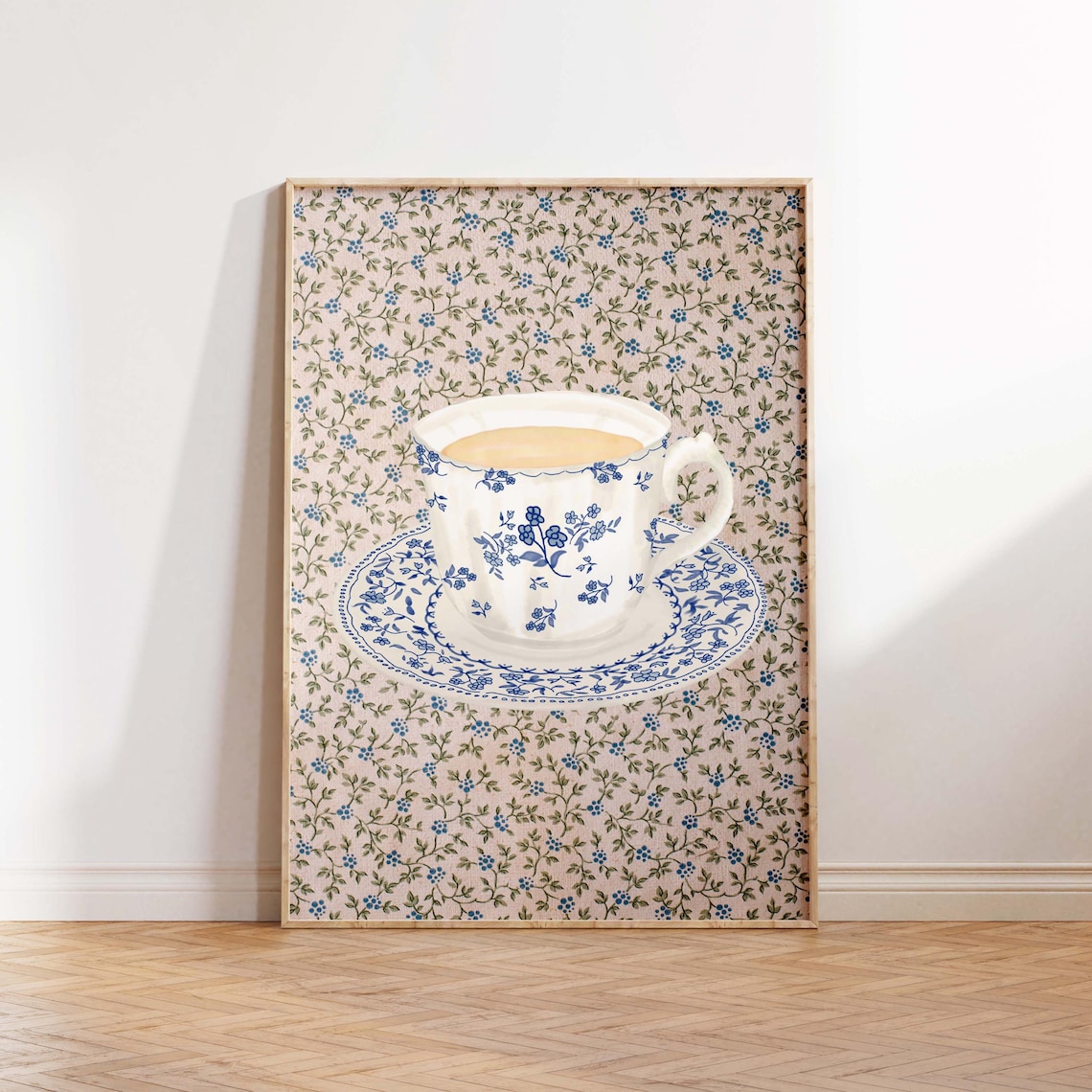 Coffee With Grandma, Vintage Grandmillennial Art Print