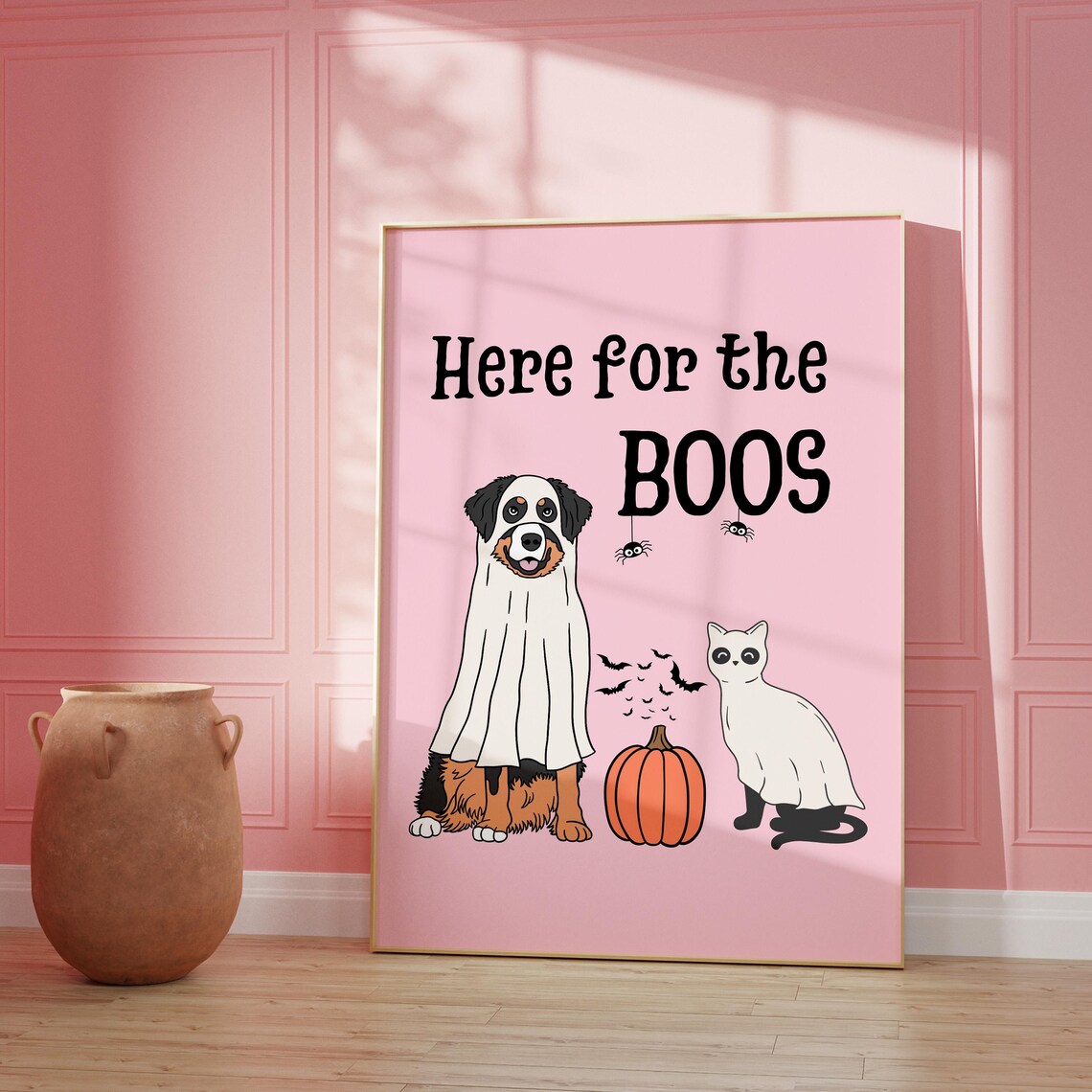 Pink Here For The Boos, Kawaii Halloween Decor - Image 2