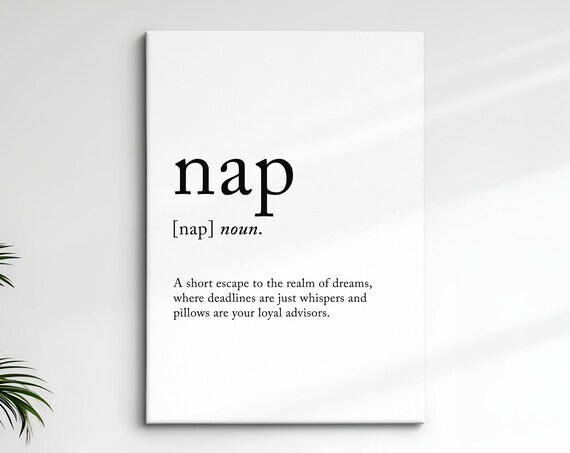 Nap Funny Definition Dictionary Quote Minimalist Framed Print Framed Wall Art Poster Home Decor Interior Funny Gifts For Students