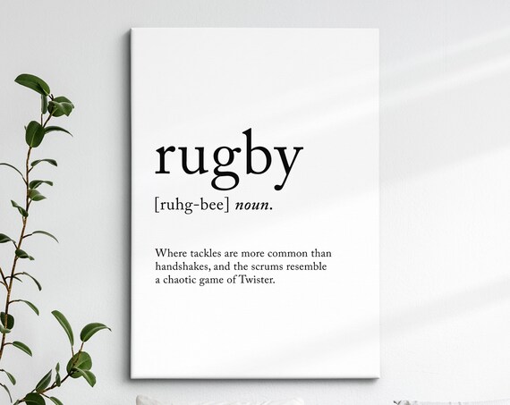 Rugby Definition Dictionary Funny Sports Quote Minimalist Framed Print Framed Wall Art Poster Home Decor Interior Rugby Gift