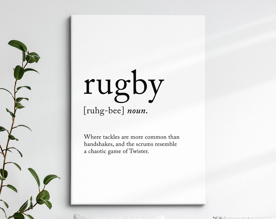 Rugby Definition Dictionary Funny Sports Quote Minimalist Framed Print Framed Wall Art Poster Home Decor Interior Rugby Gift