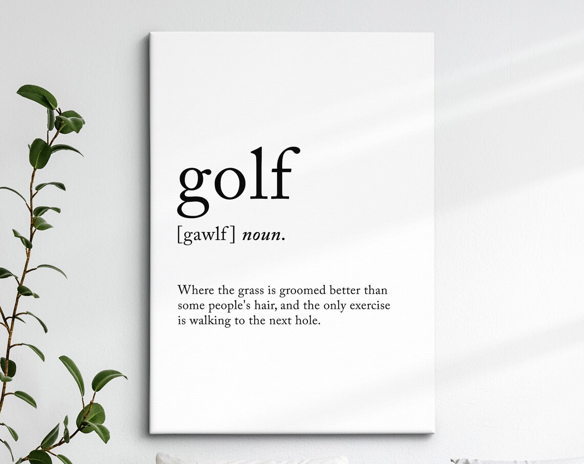 Golf Definition Dictionary Funny Sports Quote Minimalist Framed Print Framed Wall Art Poster Home Decor Interior Golf Gift