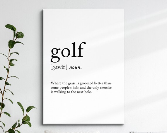 Golf Definition Dictionary Funny Sports Quote Minimalist Framed Print Framed Wall Art Poster Home Decor Interior Golf Gift