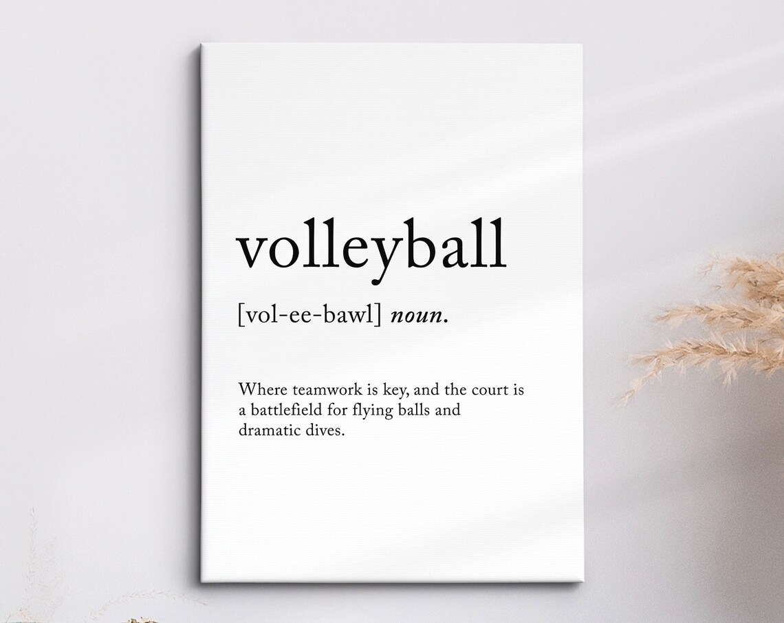 Volleyball Definition Dictionary Funny Sports Quote Minimalist Framed Print Framed Wall Art Poster Home Decor Interior Volleyball