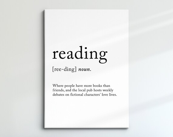 Reading England Uk Definition Dictionary Funny Quote Minimalist Framed Print Framed Wall Art Poster Home Decor Interior Gifts