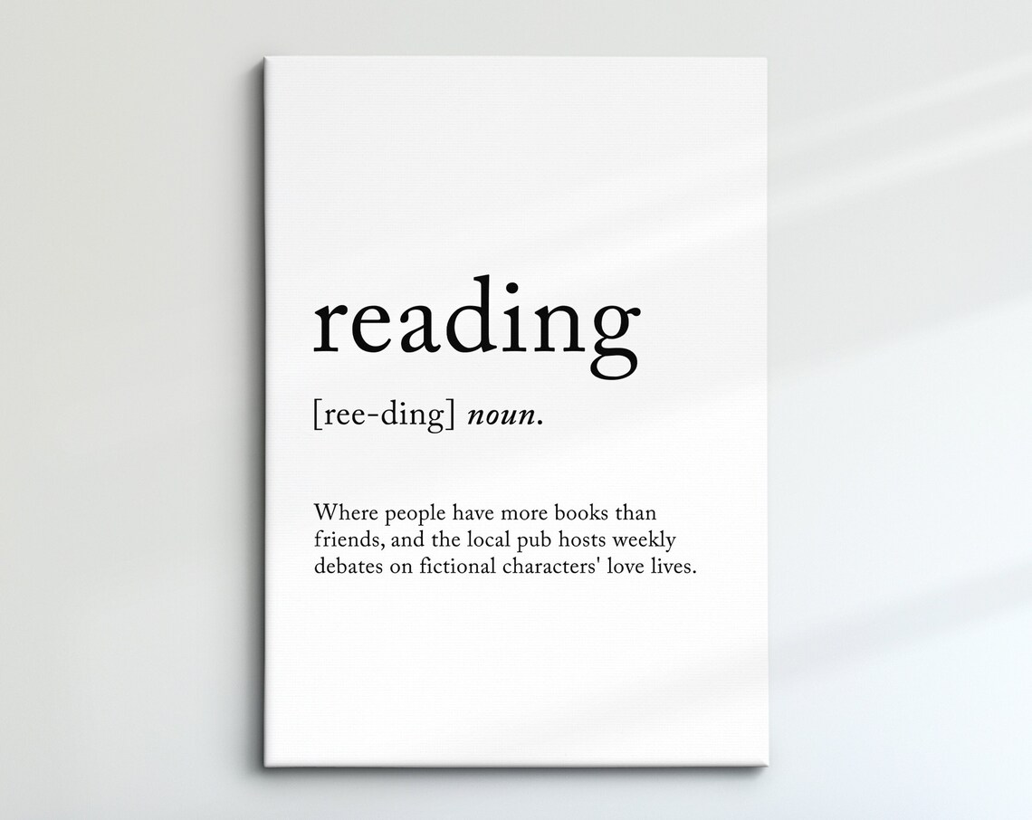 Reading England Uk Definition Dictionary Funny Quote Minimalist Framed Print Framed Wall Art Poster Home Decor Interior Gifts